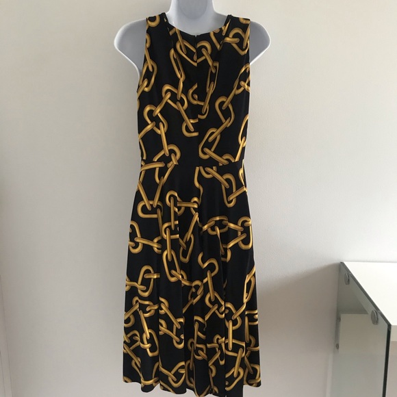 Isaac Mizrahi Gold Chain Black Fit and Flare Dress - Picture 16 of 16